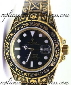 Rolex Submariner 21 ( Philipp Plein ) negro / Oro