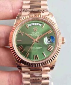 Replica de reloj Rolex Day-date 04 (40mm) 228235 esfera verde/ correa president/automático/40 aniversario
