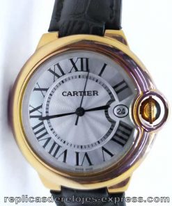 Replica de reloj Cartier Ballon blue 03 mujer (33mm) Correa de piel negra (quartz)